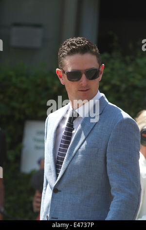 Wimbledon, Londres, Royaume-Uni. 4 juillet 2014. Golfeur britannique Justin Rose arrive pour Men's semi finale journée au club de tennis All England Lawn Crédit : amer ghazzal/Alamy Live News Banque D'Images