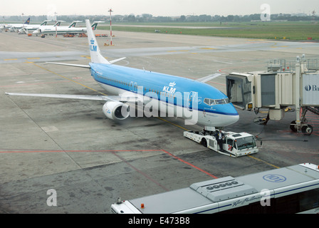 De l'aéroport Linate de Milan (Italie), l'avion de la KLM Banque D'Images