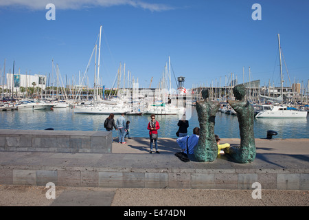 Marina Port Vell en front de mer de Barcelone, Catalogne, Espagne. Banque D'Images