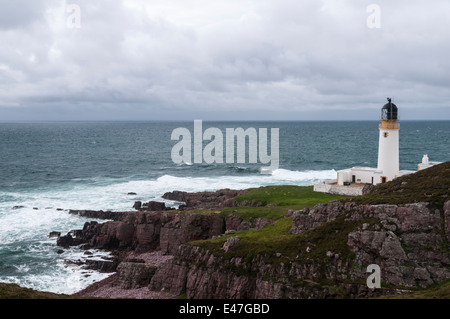 Rubha Reidh, Rua Reidh lighthouse, surplombant la Minch vers les Hébrides extérieures Banque D'Images