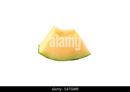 Melon cantaloup isolé sur fond blanc. Banque D'Images