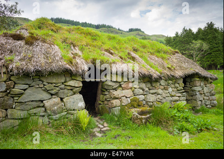 Vieille ferme en gîte à Auchindrain règlement croft et village musée du folklore à Furnace, Inveraray en montagnes de l'ECOSSE Banque D'Images