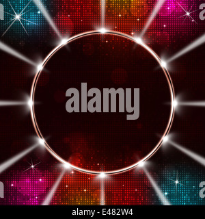 Parti de la musique disco multicolore bague de projecteurs Banque D'Images