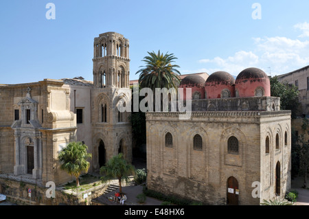 Les églises de la Martorana et de San Cataldo, Palerme, Sicile, Italie Banque D'Images