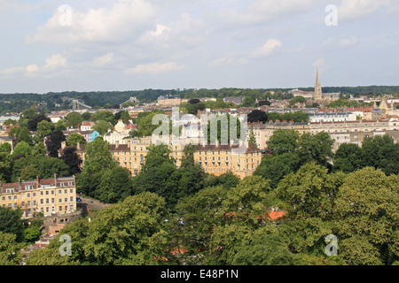 Le village de Clifton suburb vu de la tour Cabot, Brandon Hill Park, Bristol, Angleterre, Grande-Bretagne, Royaume-Uni, UK, Europe Banque D'Images