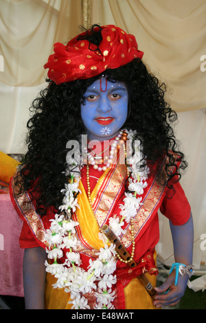 Anniversaire de Krishna avec boy Seigneur Krishna, Bhaktivedanta Manor Krishna Temple à Watford UK Banque D'Images