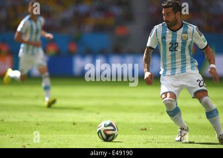 Brasilia, Brésil. 5 juillet, 2014. Ezequiel Lavezzi (ARG) Football/soccer Coupe du Monde : Brésil 2014 Quart de finale match entre l'Argentine 1-0 Belgique au Estadio Nacional de Brasilia, Brésil . Credit : EXTRÊME-ORIENT PRESSE/AFLO/Alamy Live News Banque D'Images