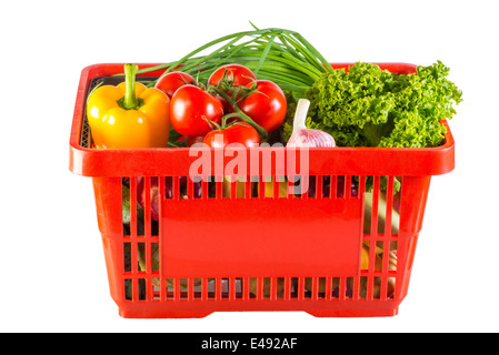 Fruits et légumes dans votre panier Banque D'Images