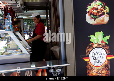 Döner Kebab, halal, fast food, vieille ville Prague République Tchèque Banque D'Images