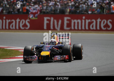 Silverstone, UK. 6 juillet, 2014. DANIEL RICCIARDO de l'Australie et d'Infiniti Red Bull Racing durs pendant le Grand Prix de Grande-Bretagne de Formule 1 2014 au circuit de Silverstone en Towcester, Royaume-Uni. Credit : James/Gasperotti ZUMA Wire/Alamy Live News Banque D'Images