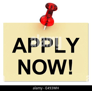 Postulez dès maintenant Banque D'Images