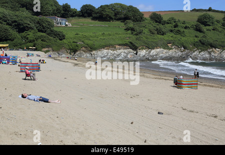 La plage de maenporth sur la côte de Cornouailles Banque D'Images