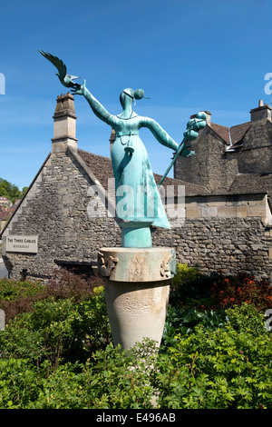 "Millie" statue en bronze, Bradford on Avon, Wiltshire, Royaume-Uni. Banque D'Images