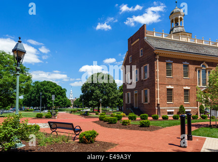 Le Old State House sur le Livre vert à la recherche vers le Delaware State Capitol Hall (législatif), Dover, Delaware, USA Banque D'Images