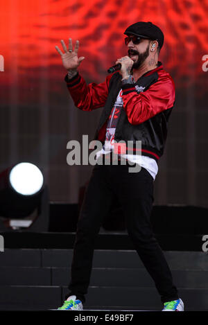 London, UK, 06/07/2014 : Les Backstreet Boys jouer British Summertime Hyde Park. Les personnes sur la photo : A. J. McLean. Photo par Julie Edwards Banque D'Images