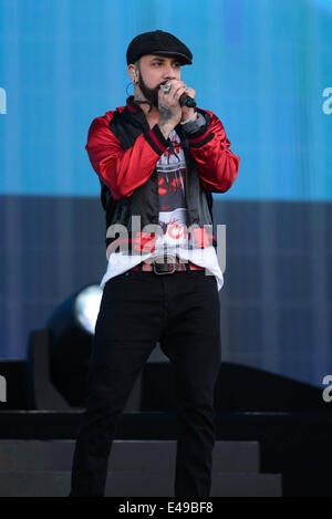 London, UK, 06/07/2014 : Les Backstreet Boys jouer British Summertime Hyde Park. Les personnes sur la photo : A. J. McLean. Photo par Julie Edwards Banque D'Images