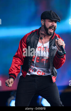 London, UK, 06/07/2014 : Les Backstreet Boys jouer British Summertime Hyde Park. Les personnes sur la photo : A. J. McLean. Photo par Julie Edwards Banque D'Images