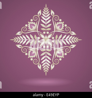 Vintage floral design elements. Copie tramée Banque D'Images