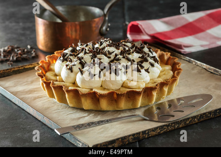 Banoffee pie. La banane, caramel et crème dessert. Banque D'Images