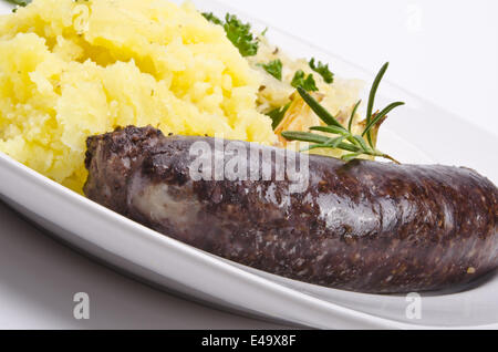 Krupniok boudin traditionnel dans la cuisine polonaise Banque D'Images