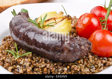 Krupniok boudin traditionnel dans la cuisine polonaise Banque D'Images