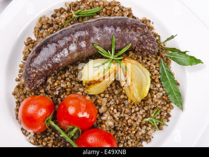 Krupniok boudin traditionnel dans la cuisine polonaise Banque D'Images