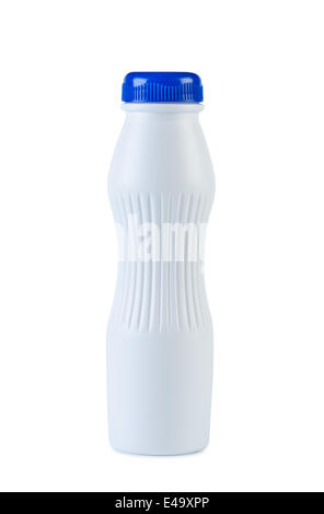 Bouteille en plastique sur fond blanc. Banque D'Images