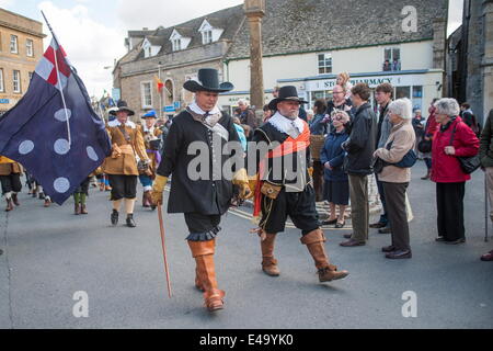 Stow on the Wold English Civil War Reenactment, Gloucestershire, les Cotswolds, en Angleterre, Royaume-Uni, Europe Banque D'Images