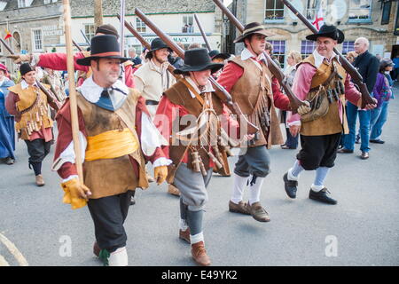 Stow on the Wold English Civil War Reenactment, Gloucestershire, les Cotswolds, en Angleterre, Royaume-Uni, Europe Banque D'Images