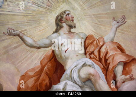 Fresque du dôme de Jésus par Johann Michael Rottmayr, Karlskirche (St. Charles's Church), Vienne, Autriche, Europe Banque D'Images