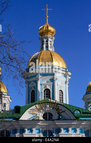 Dome. La cathédrale Saint-Nicolas, Naval de Saint-Pétersbourg, Russie, Europe Banque D'Images