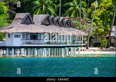 El Nido resorts Docks de Miniloc island, Bacuit archipelago, Palawan, Philippines, Asie du Sud, Asie Banque D'Images