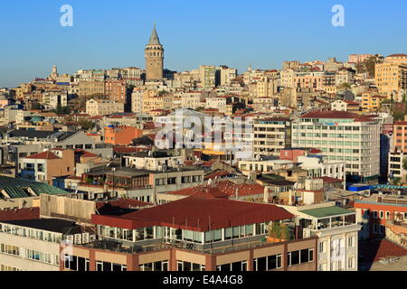 Tour de Galata, le quartier de Beyoglu, Istanbul, Turquie, Europe Banque D'Images