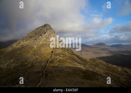 Au sud de la crête de Glyder Fach Tryfan, Parc National de Snowdonia, Gwynedd, Pays de Galles, Royaume-Uni, Europe Banque D'Images