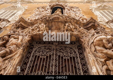 Le rococo entrée du musée de la céramique à Valence, Espagne, Europe Banque D'Images