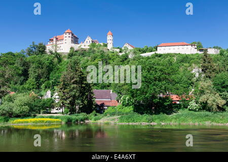 Harburg Château à Wornitz River, Harburg, Route Romantique, Allgaeu Bayerisch souabe, Bavière, Allemagne, Europe Banque D'Images