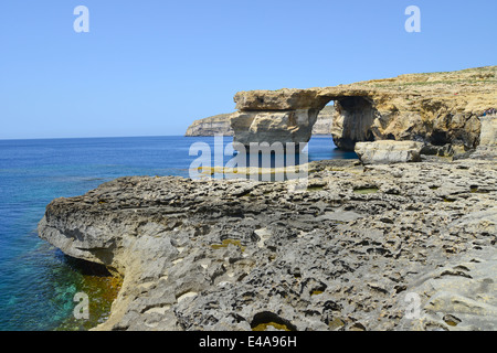 Fenêtre d'azur, Dwejra, Gozo (Għawdex), Comino et Gozo Gozo District, Région, République de Malte Banque D'Images