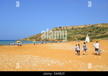 Plage de sable de Ramla Bay, Gozo (Għawdex), Comino et Gozo Gozo District, Région, République de Malte Banque D'Images