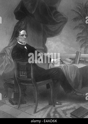 Jefferson Finis Davis, 1808 - 1889, un soldat américain, homme politique et le président des États confédérés d'Amérique Banque D'Images