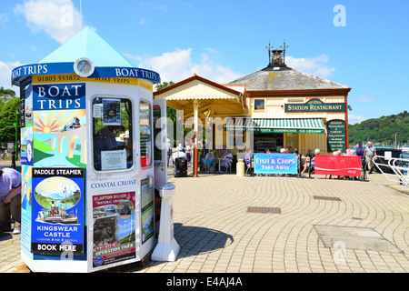 Station Restaurant, South Embankment, Dartmouth, Devon, Angleterre, Royaume-Uni Banque D'Images