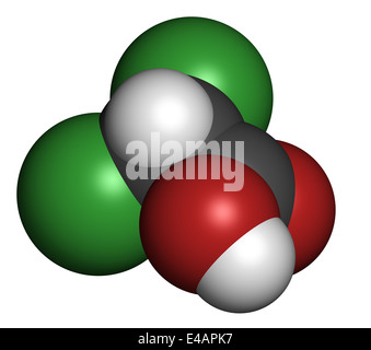 L'acide dichloroacétique (DCA). Sels dichloroacétate inhibent l'enzyme kinase pyruvate déshydrogénase. Banque D'Images