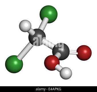 L'acide dichloroacétique (DCA). Sels dichloroacétate inhibent l'enzyme kinase pyruvate déshydrogénase. Banque D'Images