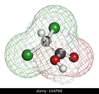 L'acide dichloroacétique (DCA). Sels dichloroacétate inhibent l'enzyme kinase pyruvate déshydrogénase. Banque D'Images