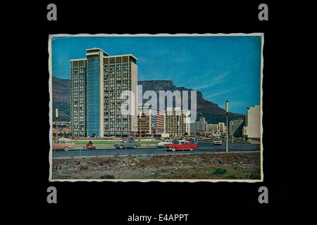 Cape Town dans une vieille carte postale Banque D'Images