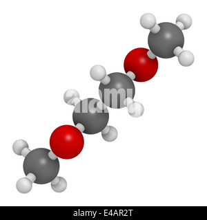 Diméthoxyéthane (glyme, DME, diméthylène glycol) molécule de solvant chimique. Banque D'Images