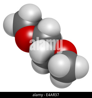 Diméthoxyéthane (glyme, DME, diméthylène glycol) molécule de solvant chimique. Banque D'Images