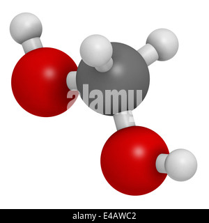 Methanediol Méthylène glycol (formaldéhyde, monohydraté) molécule. Formé par la dissolution de formaldéhyde dans l'eau. Banque D'Images