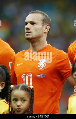 Salvador, Brésil. 5 juillet, 2014. Wesley Sneijder (NED) Football/soccer Coupe du Monde : Brésil 2014 Quart de finale match entre les Pays-Bas 0(4-3)0 Costa Rica à Arena stade Fonte Nova dans Salvador, Brésil . Credit : AFLO/Alamy Live News Banque D'Images