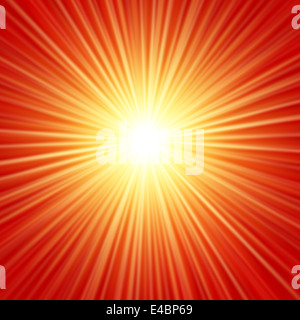 Sun burst réaliste avec arrondi. Vector illustration avec la pièce de rechange pour votre texte. Banque D'Images