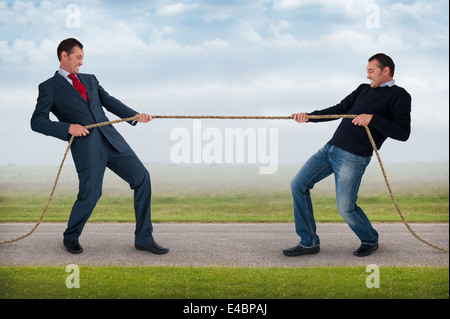 Remorqueur de la guerre concept de conflit travail-vie personnelle Banque D'Images